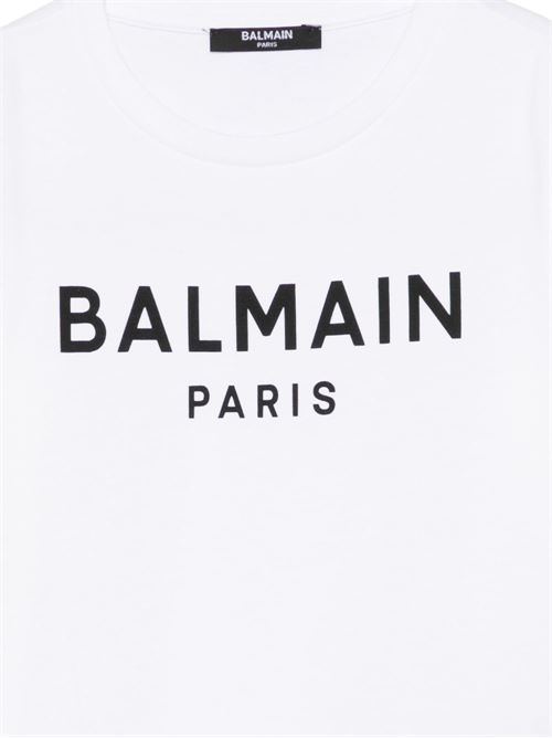 T-shirt unisex Balmain Kids bianca con logo BALMAIN Kids | BY8R11Z3672100NE